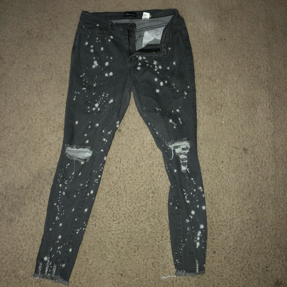 jeans with white dots